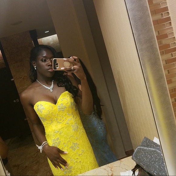 neon yellow prom dresses